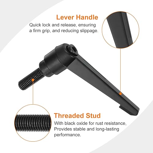 Miniatura 70 de uxcell 2 perillas ajustables M8 x 3.150 in, mango de rosca macho, botón de trinquete de liberación rápida, perno giratorio para maquinaria de torno