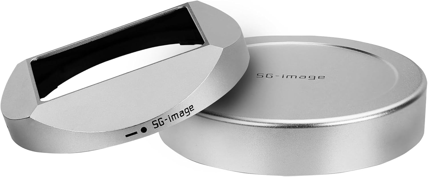 Metal Square Lens Hood Set Compatible with SG-image AF 35mm f/2.2 & AF 25mm f/1.8 Lenses, Premium Aluminum Camera Lens Shade with Cap (Black)