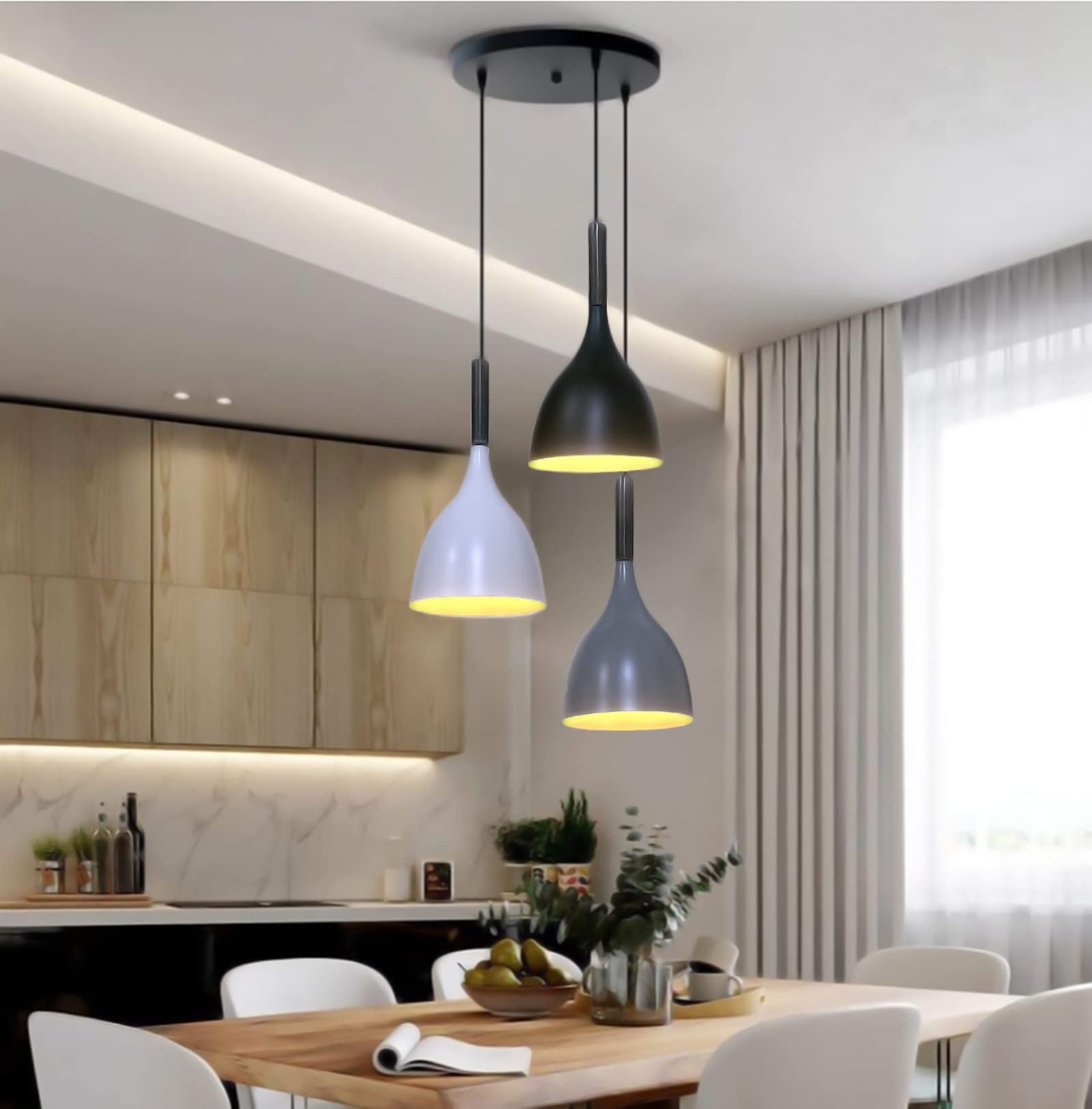 Avior 3 Light Round Hanging Lights for Dining Table, Living Room, Restaurants and Decoration of Home-image-46
