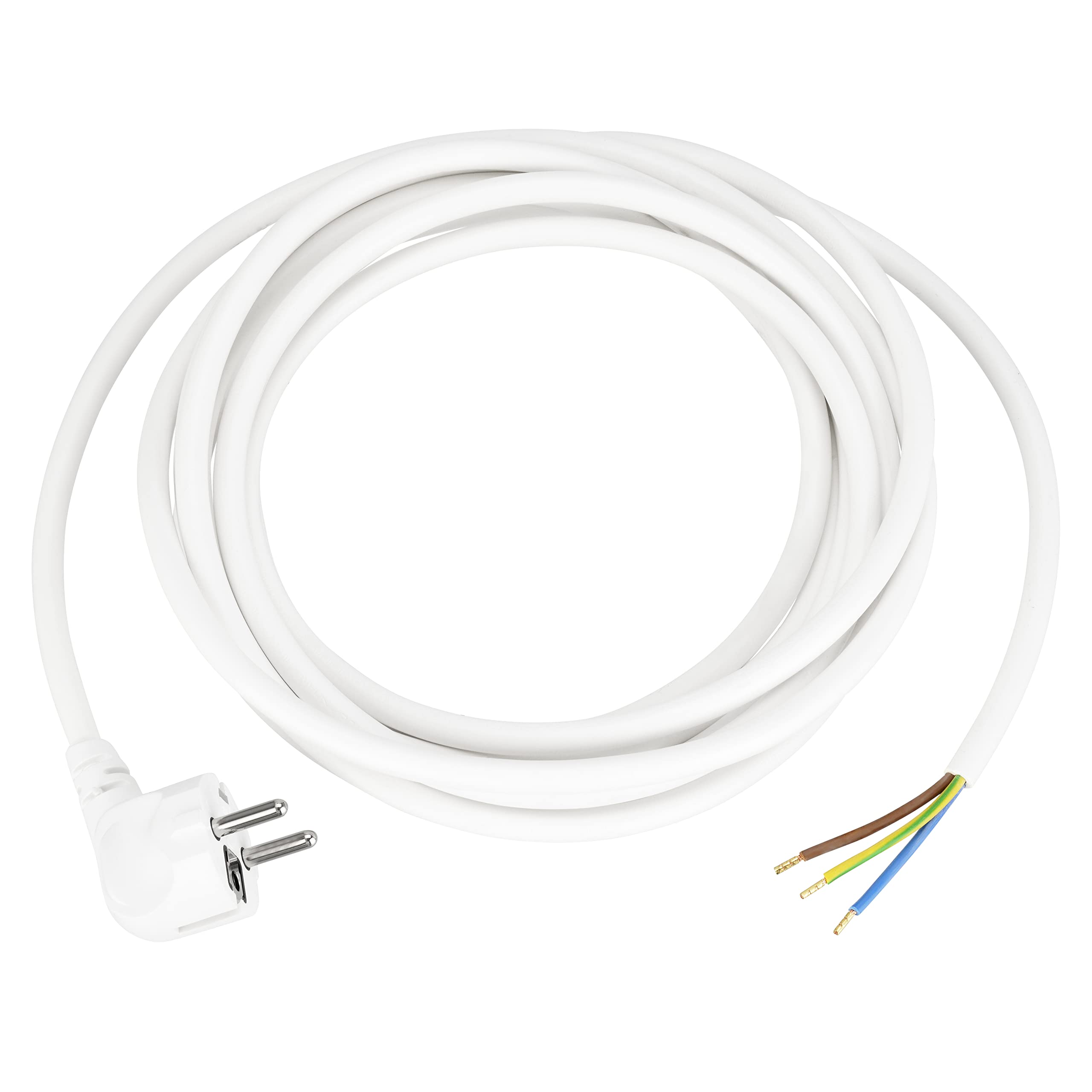 Câble d'alimentation REV Ritter H05VV-F avec prise de terre - 5 m Blanc