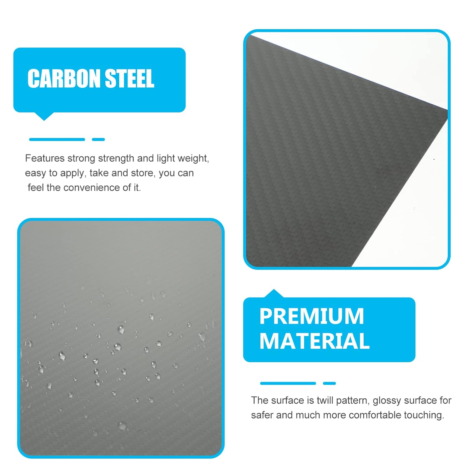 TEHAUX Carbon Fiber Sheet Matte Twill Panel for Projects Lightweight Strong for Airplanes Laptops and Car Easy to Handle