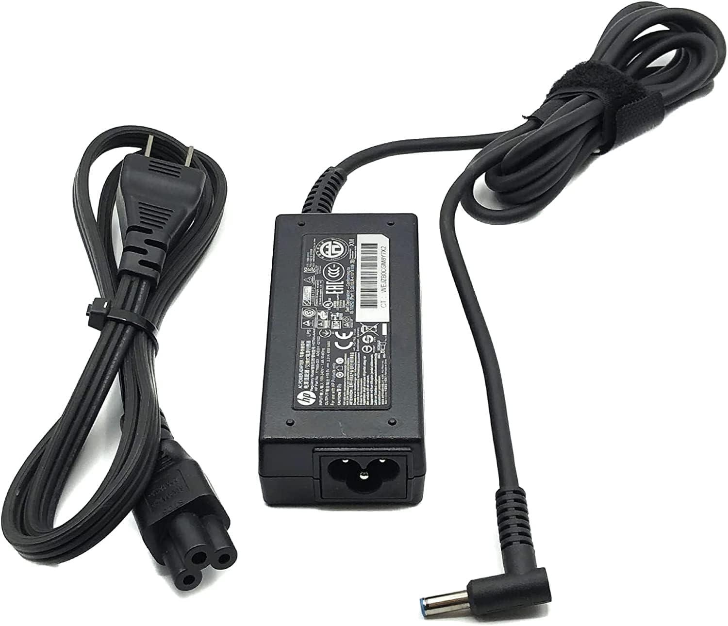 HP 45W AC Adapter with Power Cord and Connector