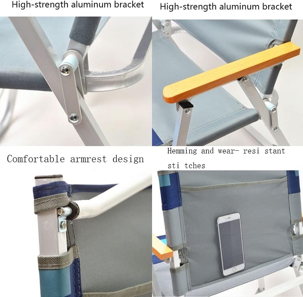 Portable Folding Chair Outdoor Camping Chair Canvas Fabric Foldable Chair Aluminum Alloy Armchair Ultra-Light Portable Lounge Beach Chair Adjustable Folding Chair