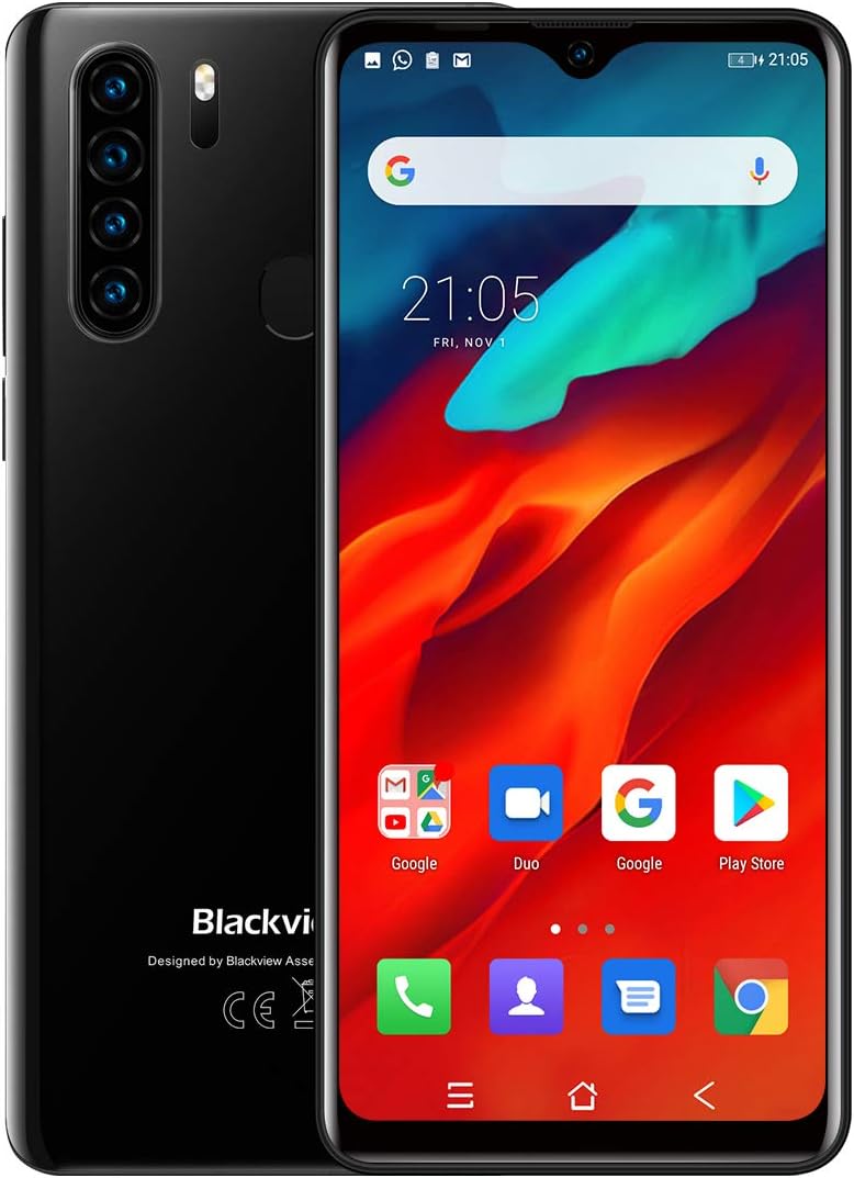 Blackview Unlocked Smartphone A80 Pro, 6.49 inch HD+, 4GB RAM+64GB ROM with 4680mAh Big Battery, 4G Dual SIM for AT&T, T-Mobile Phone,13MP Quad Rear Camera, Android 9.0 Unlocked Cell Phones