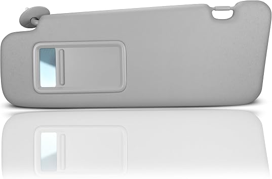 SAILEAD Left Driver Side Sun Visor Replacement Compatible with Toyota Highlander 2008 2009 2010 2012 2013 with Light 74320-48500-B0, Grey