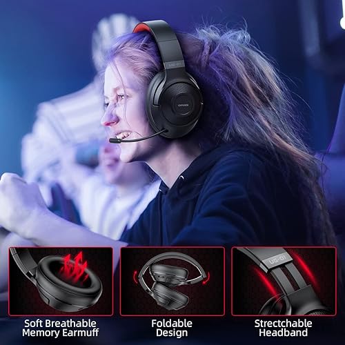 Miniatura 3 de Auriculares inalámbricos para juegos de 2.4 GHz para PC, PS5, PS4, MacBook, con micrófono, auriculares Bluetooth para teléfono celular, orejeras