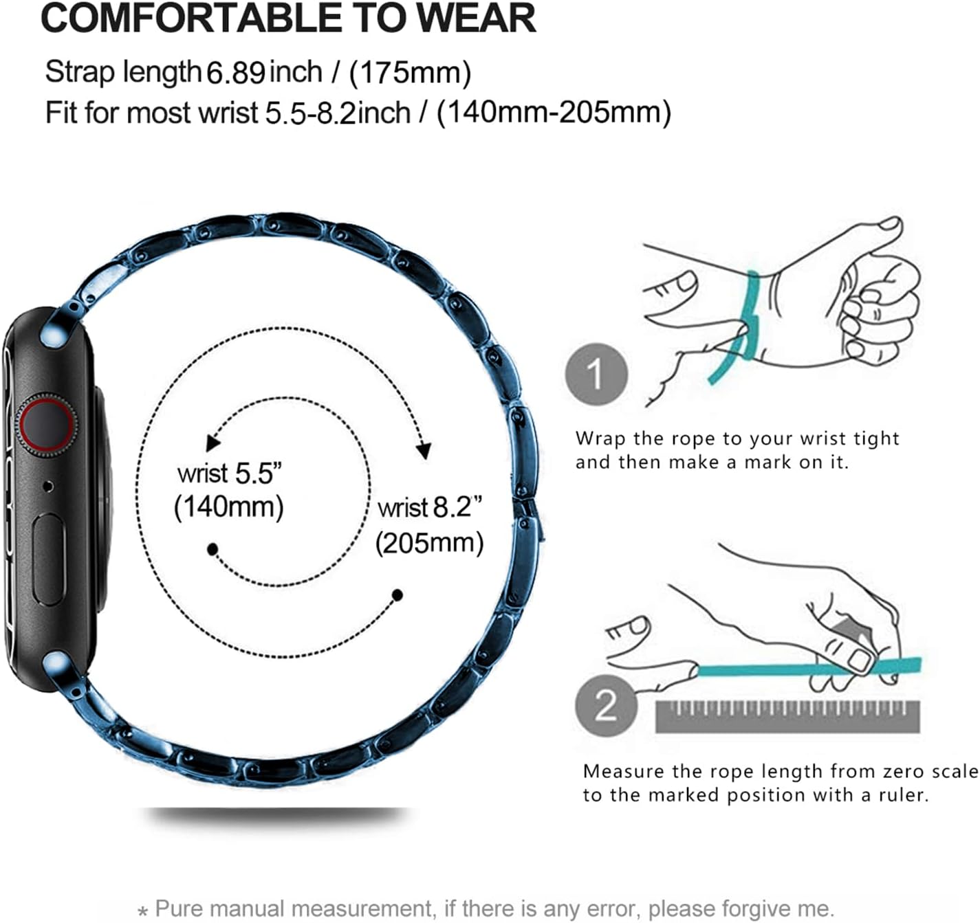 DEALELE Band and Case Compatible with Apple Watch Series 11/10 42mm, Bling Rhinestone Diamond Metal Bracelet with Protective Case Cover Replacement for iWatch 11/10 42mm Women Men (Blue)