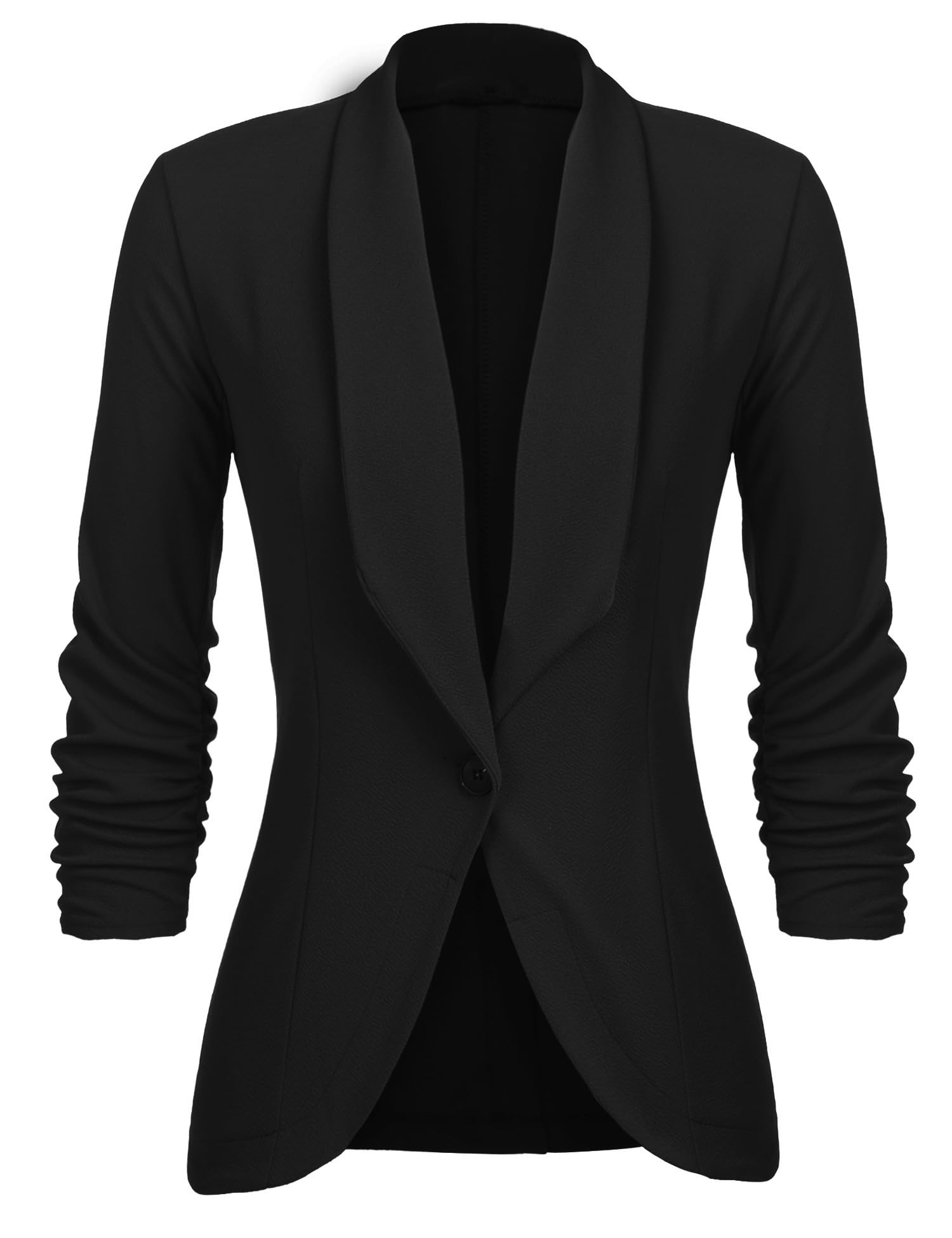Blazer Women's Sporty Elegant Long Blazer 3/4 Sleeve Summer Lightweight Business Office Blazer Jacket Plain Open Front Jacket Slim Fit S-3XL-image-12