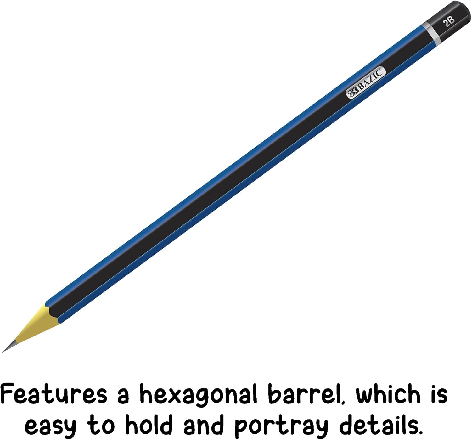 BAZIC Products Drawing Sketching Pencil Set, HB 2B 4B 6B 7B 8B, Professional Graphite Sketch Kit Pencils, for Artists Adults Beginners (6/Pack), 144-Packs