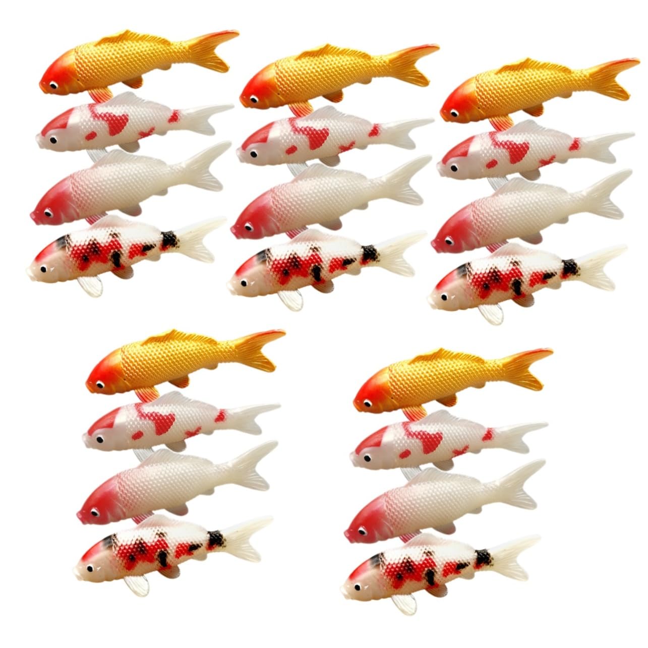 BESPORTBLE 5 Ensembles Modèle De Koi Simulé Mini Carpe Poisson Flottant Réaliste Décoration D'aquarium en Carpe Décor De Poisson en PVC Décoration Aquarium Joli Décor De Carpe 4 Pièces * 5