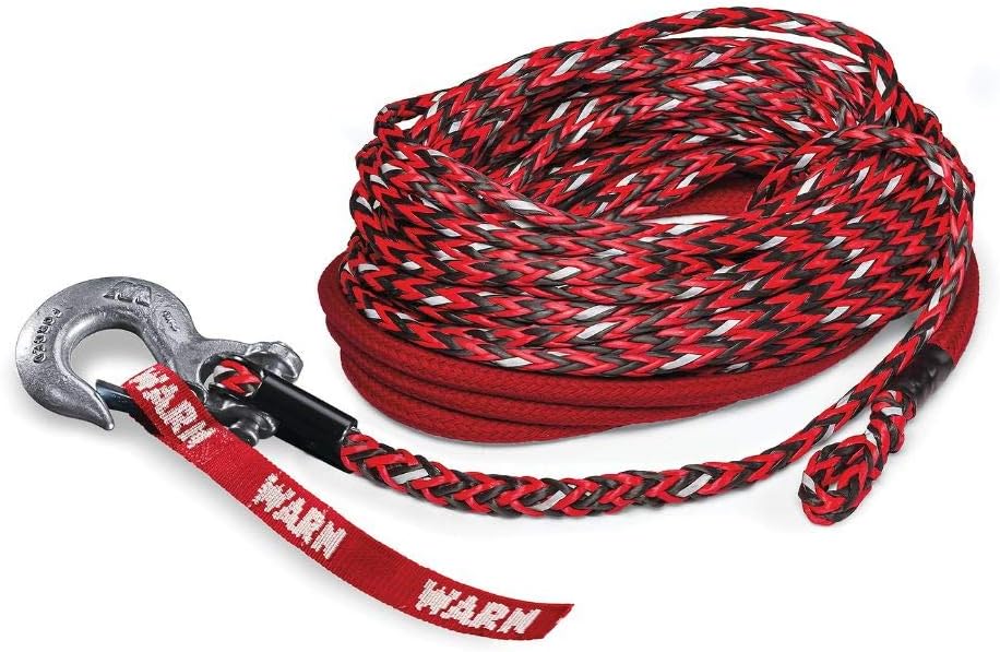 102560 Spydura Nightline Reflective Synthetic Winch Cable Rope with Swivel Hook End: 3/8" Diameter x 80' Length, 6 Ton (12,000 lb) Capacity