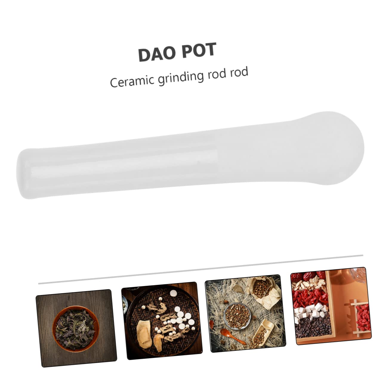 Ceramic Grinding Stick 6cm White Manual Masher for Sauces and Purees image 4