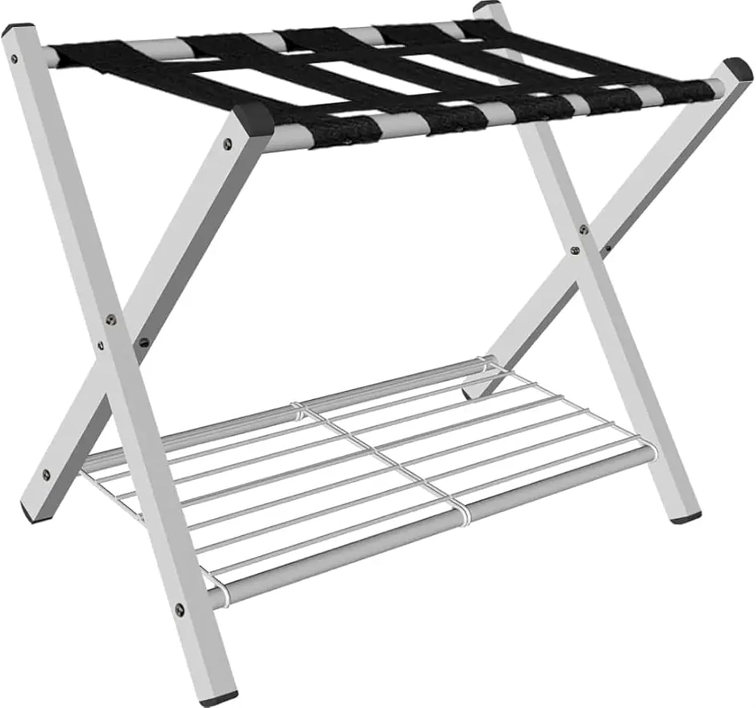 Luggage Rack 1 Pack Folding Luggage Rack for Guest Room Foldable Suitcase Stand Holder with Metal Storage Shelf for Bedroom Living Room for Home,Travel