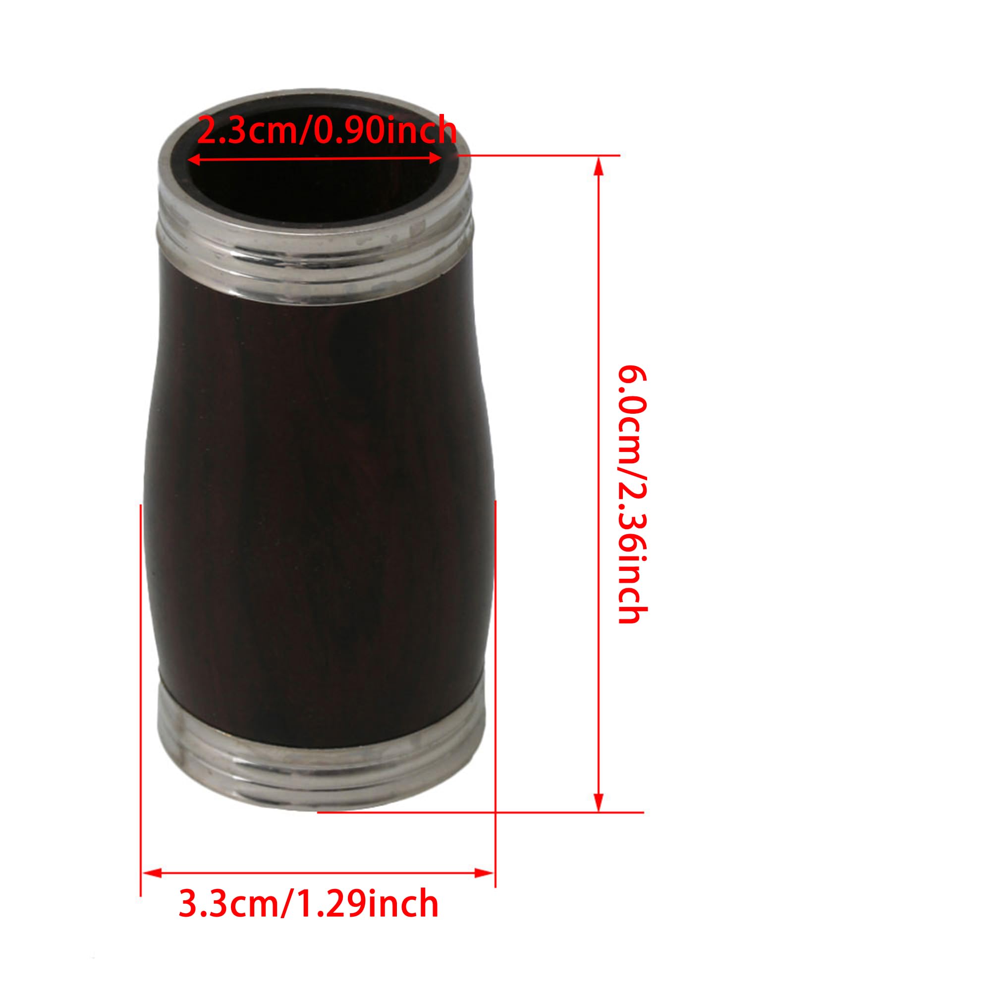 Yibuy Klarinette mit Metallring, für Bb Ebenholz, 60 mm Länge, Schwarz