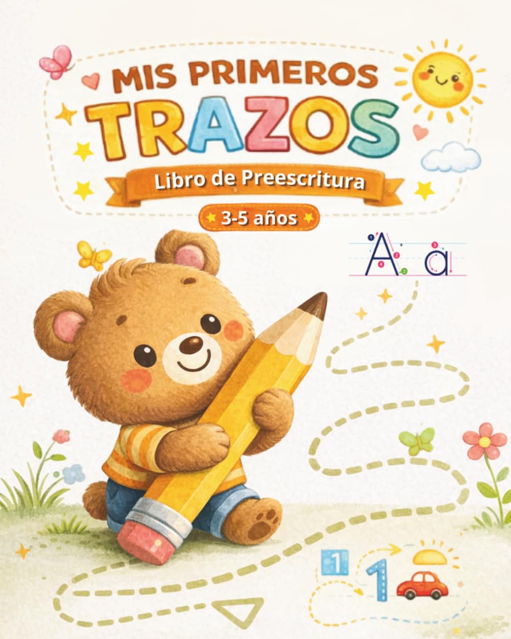 MIS PRIMEROS TRAZOS: Cuaderno de preescritura e iniciación a la caligrafía para niños de 3 a 5 años. Actividades de grafomotricidad, trazo de líneas y dibujos para colorear