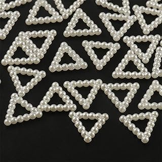 100 calcomanías de uñas de perlas blancas, di...