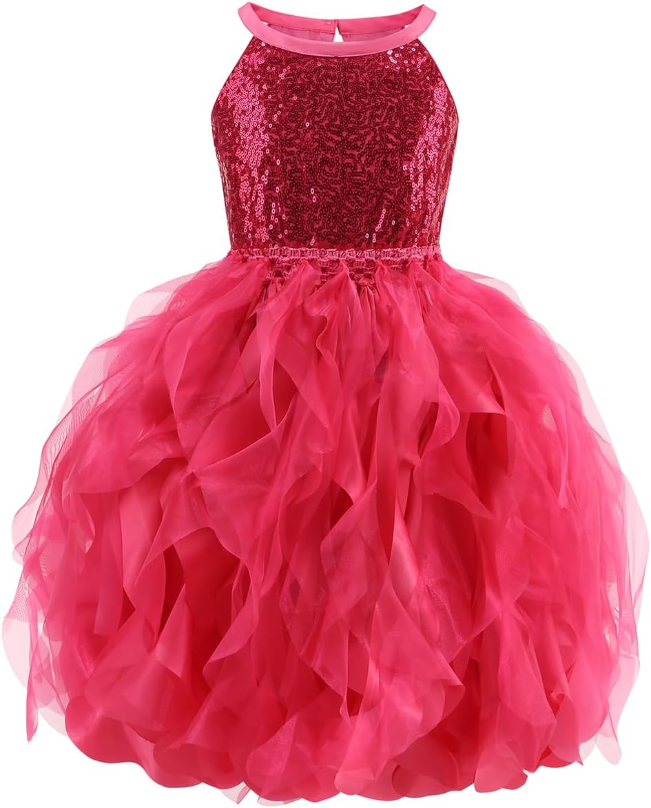 Tutu Dress for Girls Birthday Dress Princess Sparkly Sequin Tulle Toddler Fairy for Fancy Party Outfit