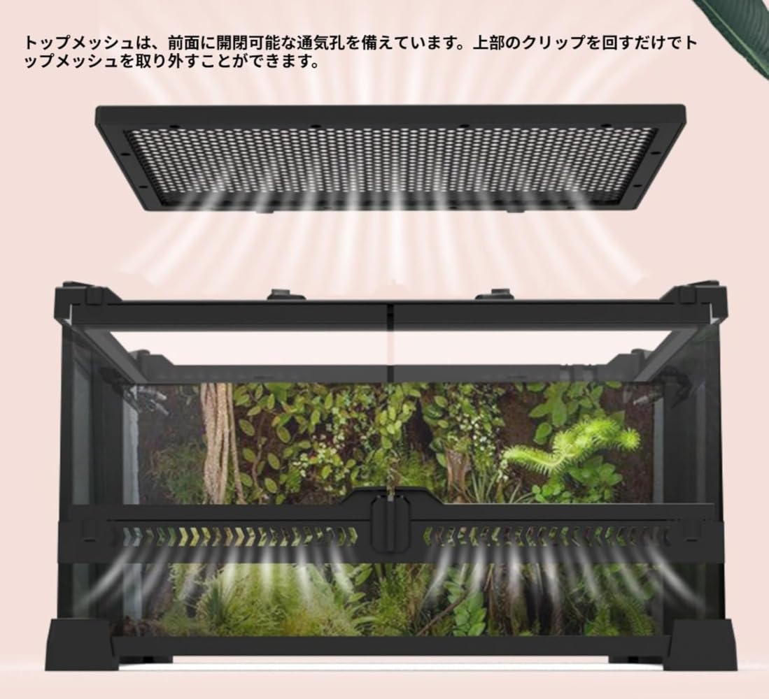 Amazon | Ornatego 観察しやすく世話が楽、全面ガラス扉の爬虫類ケージ