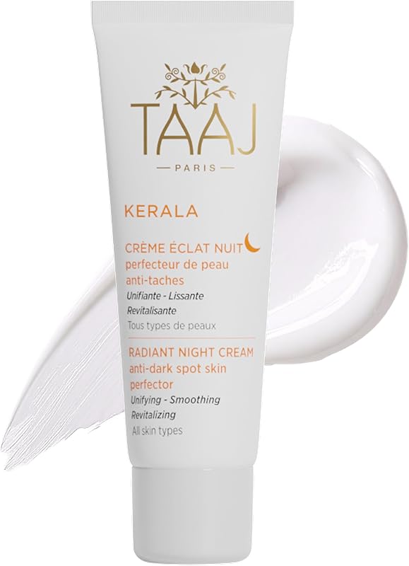 Offrez à votre peau un renouvellement nocturne exceptionnel avec la Crème Éclat Nuit Kerala de TAAJ. Ce soin onctueux ag