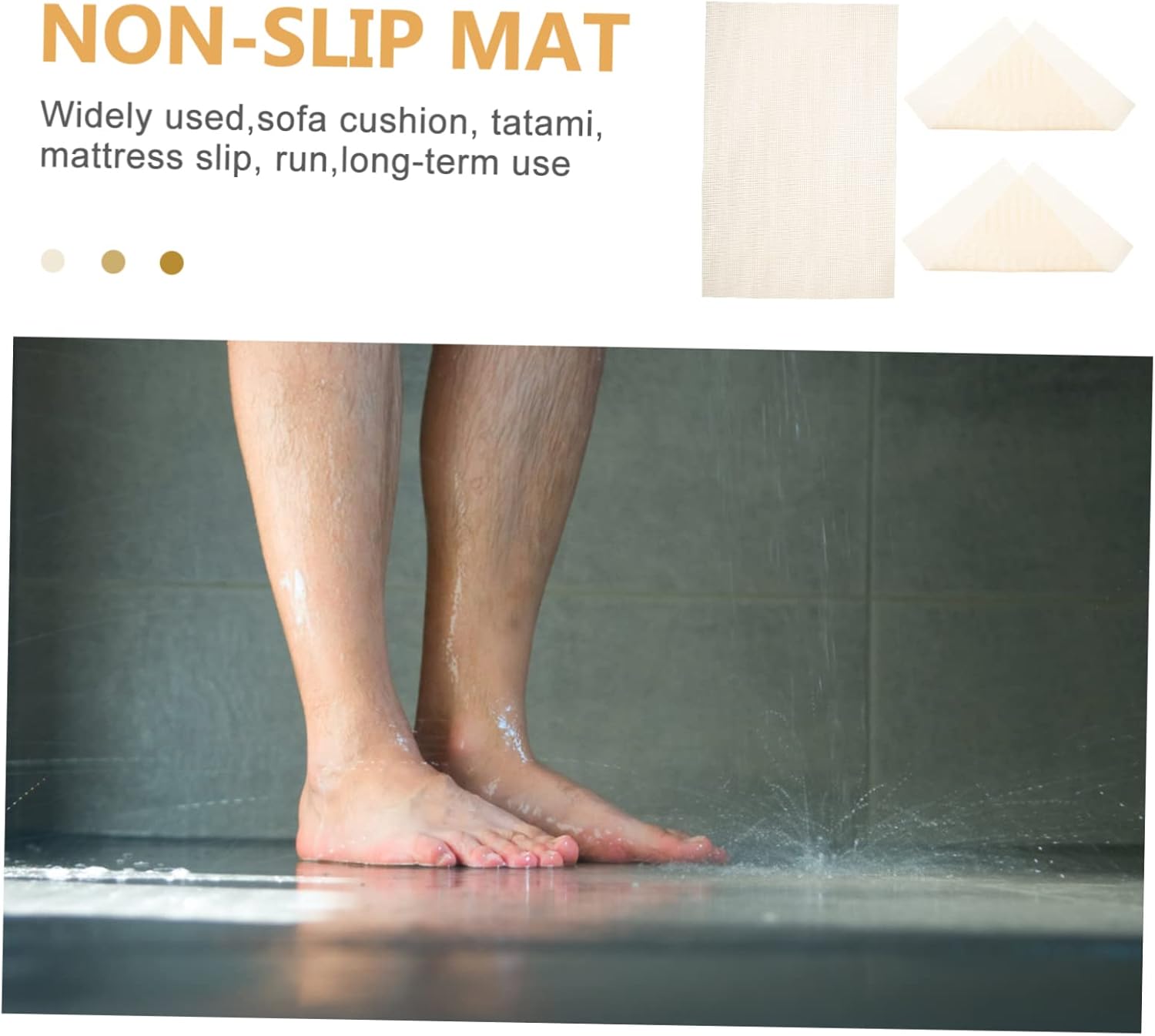 3pcs Multipurpose Non Slip Silicone Pad for Home Slip Cushion for Sofa Mattress Living Bedroom Bathroom