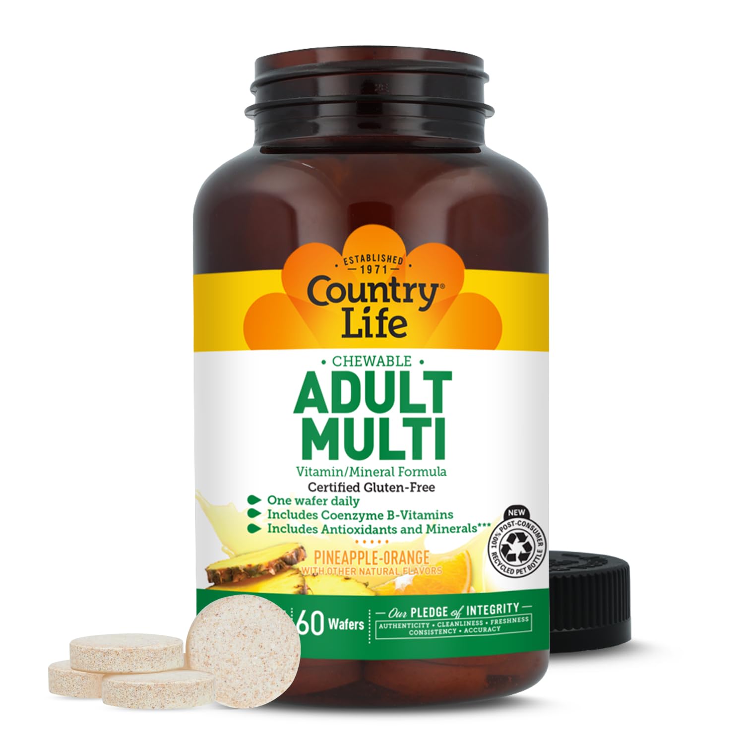 Country Life Adult Chewable Multivitamin, Pineapple Orange, 60 Wafers — Amazon image 8