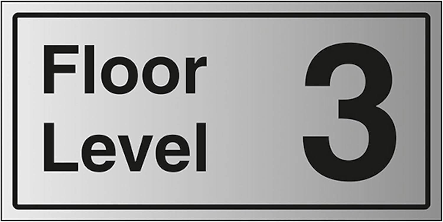 V Safety Floor Level 3 600 x 300 mm - 1.6mm Aluminium Effect Rigid Plastic Safety Sign
