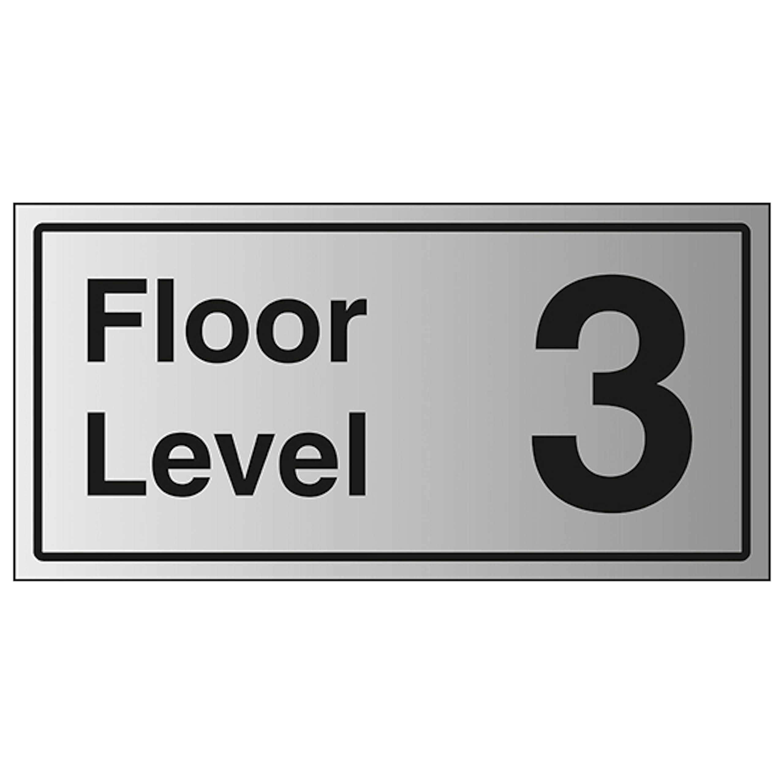 V Safety Floor Level 3 600 x 300 mm - 1.6mm Aluminium Effect Rigid Plastic Safety Sign