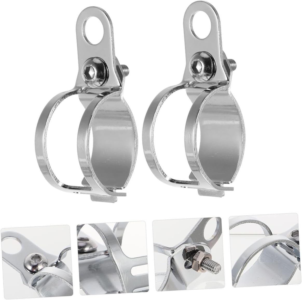 FOMIYES Motorcycle Turn Signal Bracket Clamp 2pcs Universal Fork Indicator Mount Brackets for Motorbike Front Fork Accessories