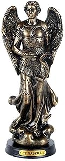 Pacific Giftware St. Gabriel Archangel Messenger from God Figurine 8 Inch Tall Wooden Base with Brass Name Plate