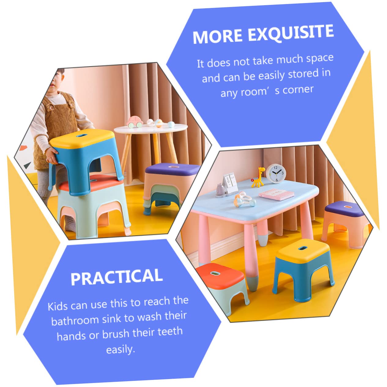 SUPVOX Taburete Antideslizante De Plástico Hogar Jardín De Infancia Color y Adecuados para Uso Diario