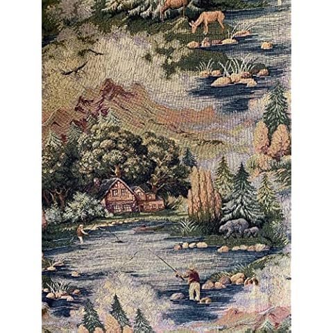 Futon Cover Only Full Size Fits 6 to 8 Inch Mattress Wild Fisherman Hidden Zipper Tapestry (Full Size) Cover