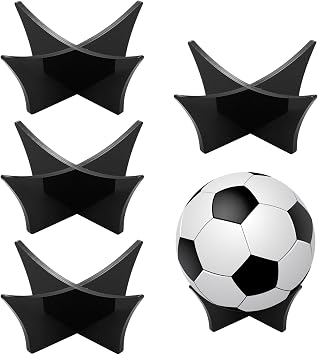 4 Pcs Football Display Stands, Football Stands, Acrylic Ball Display Stand, Basketball Stand, Rugby Ball Stand, Volleyball Football Soccer Sport Ball Storage Stand Holder