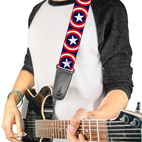 Buckle-Down Marvel Universe Sangle de guitare bouclier Captain America GS-WCA012 - Les Beatles, Paul McCartney, John Lennon, RIngo Starr, George Harrison Buckle-Down Marvel Universe Sangle de guitare bouclier Captain America GS-WCA012 – Image 3
