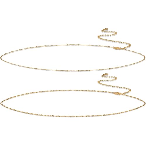14K Gold Plated Body Chains Dainty Boho Layered Beach Waist Chain Adjustable Bikini Belly Chain Jewelry Accessories for Women Sexy