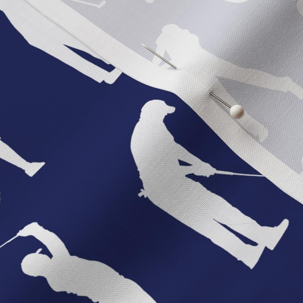 Spoonflower Fabric - Golfers Dark Blue Small Golf Golfer Man Cave Game Sport Golfing Boys Printed on Petal Signature Cotton Fabric Fat Quarter - Sewing Quilting Apparel Crafts Decor