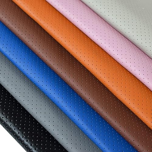 Tong Gu Esponja perforada de tela de cuero sintético de vinilo acolchada para tapicería de automóvil Material de asiento marino (azul)