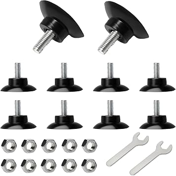 10 PCS Grabber Tool Suction Cups with 2 PCS Wrenches, Rubber Suction Cups, Replacement Gripper Cups, Rubber Cups with Locknuts