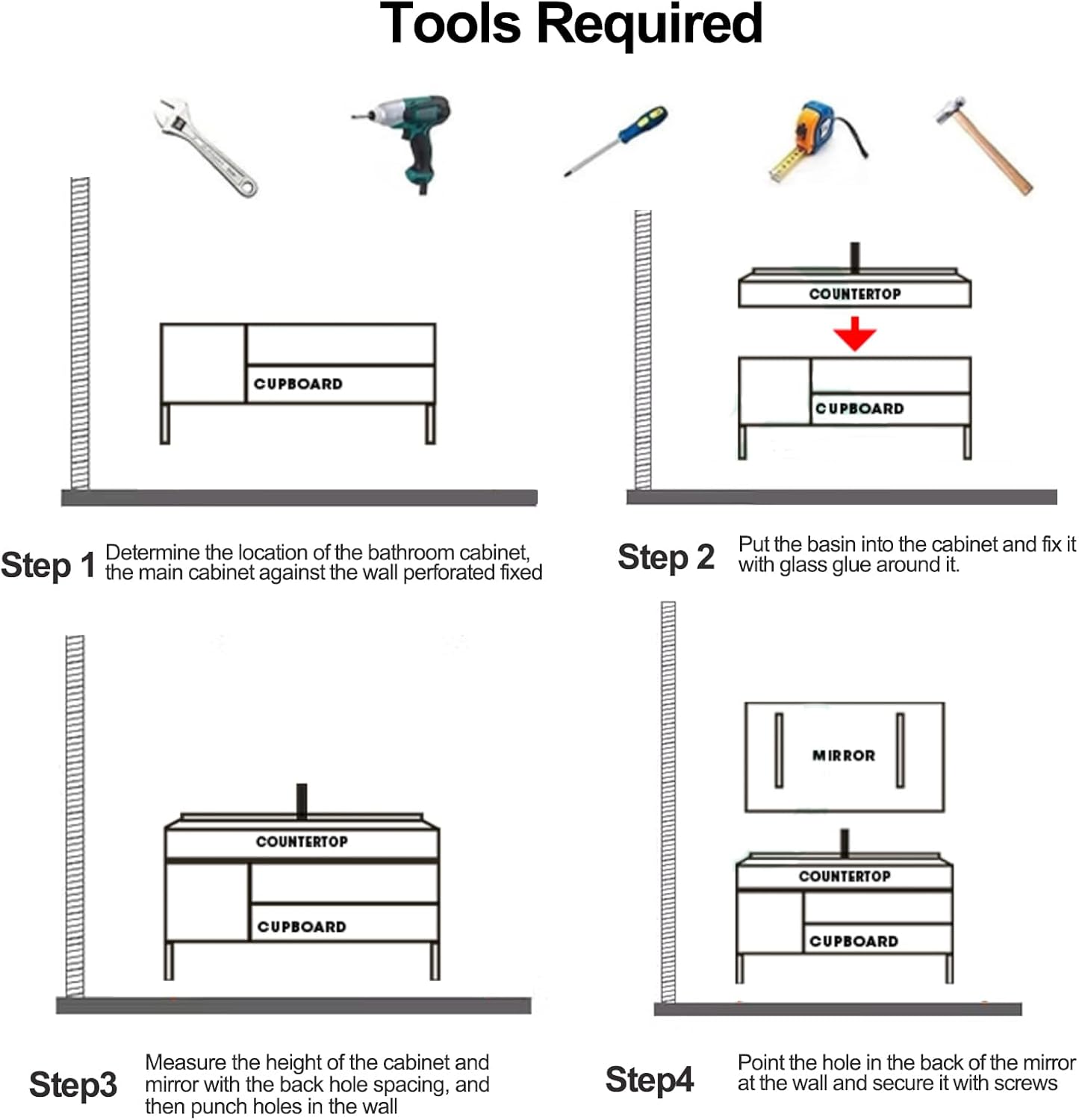48IN Bathroom Vanity with Sink - Floating Vanity with Storage Cabinet, Intelligent Demisting Mirror Cabinet & LED Lights | Fringe Cabinet, Apricot