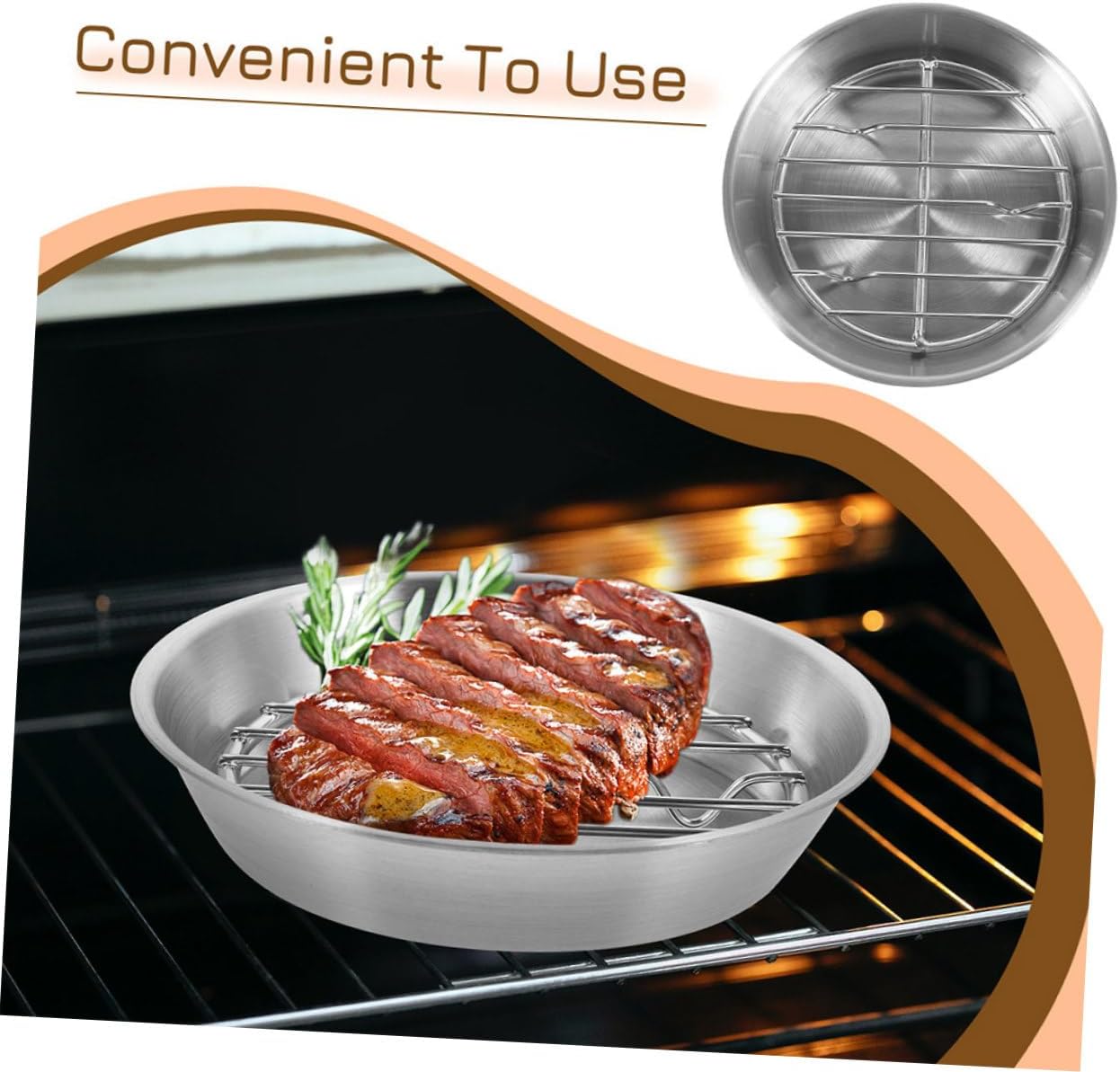 Heavy Duty Toaster Oven Tray with Stainless Steel Cooling Rack Nonstick Half Sheet Pan for Roasting Meats Fish Vegetables Oil Draining Design Versatile Bakeware for Home Cooking