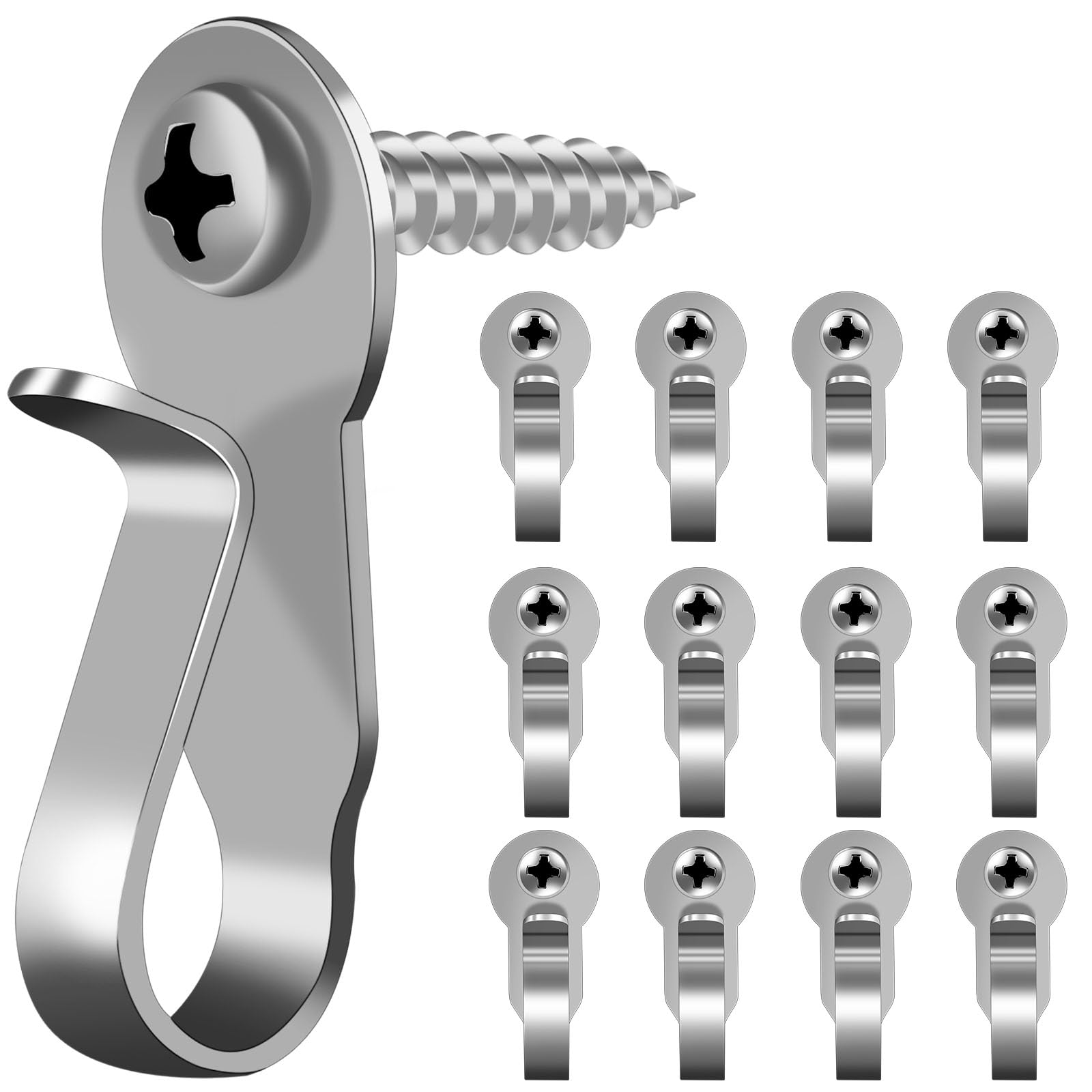 DINGEE Stainless Steel Light Hanger Hooks – 12 Pack, Screw-In For String Lights, Patio - View #13
