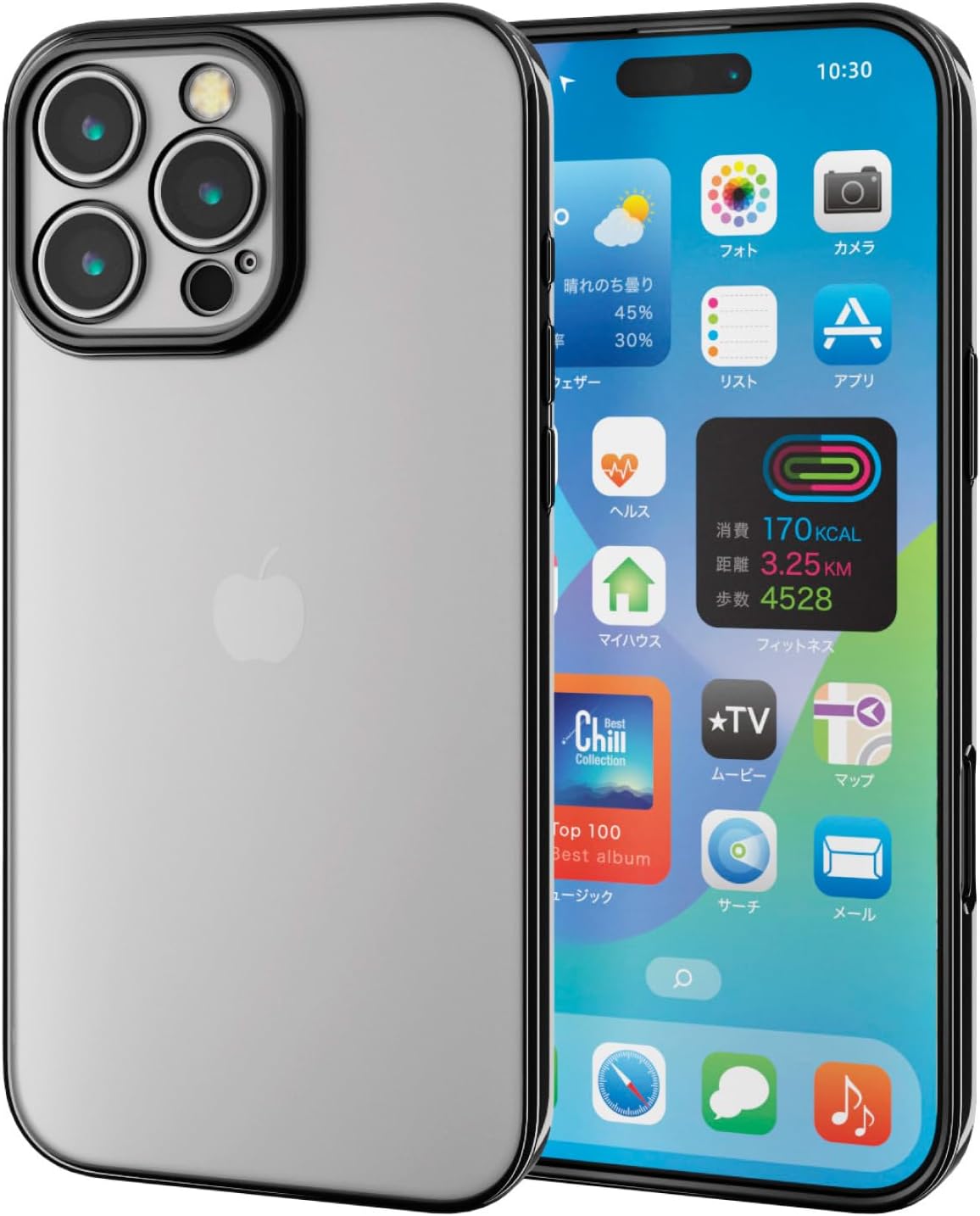 Elecom PM-A24DUCTMKBK iPhone 16 Pro Max Case, Extreme Design, Metallic Frame, Soft TPU Metallic Black