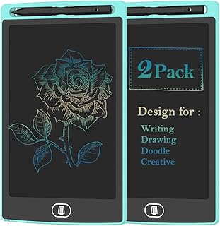 [2 Pack] 8.5 Inch Reusable Colorful LCD Writing Tablet Ewriter,TIQUS Notepad Board with Stylus - Light Blue