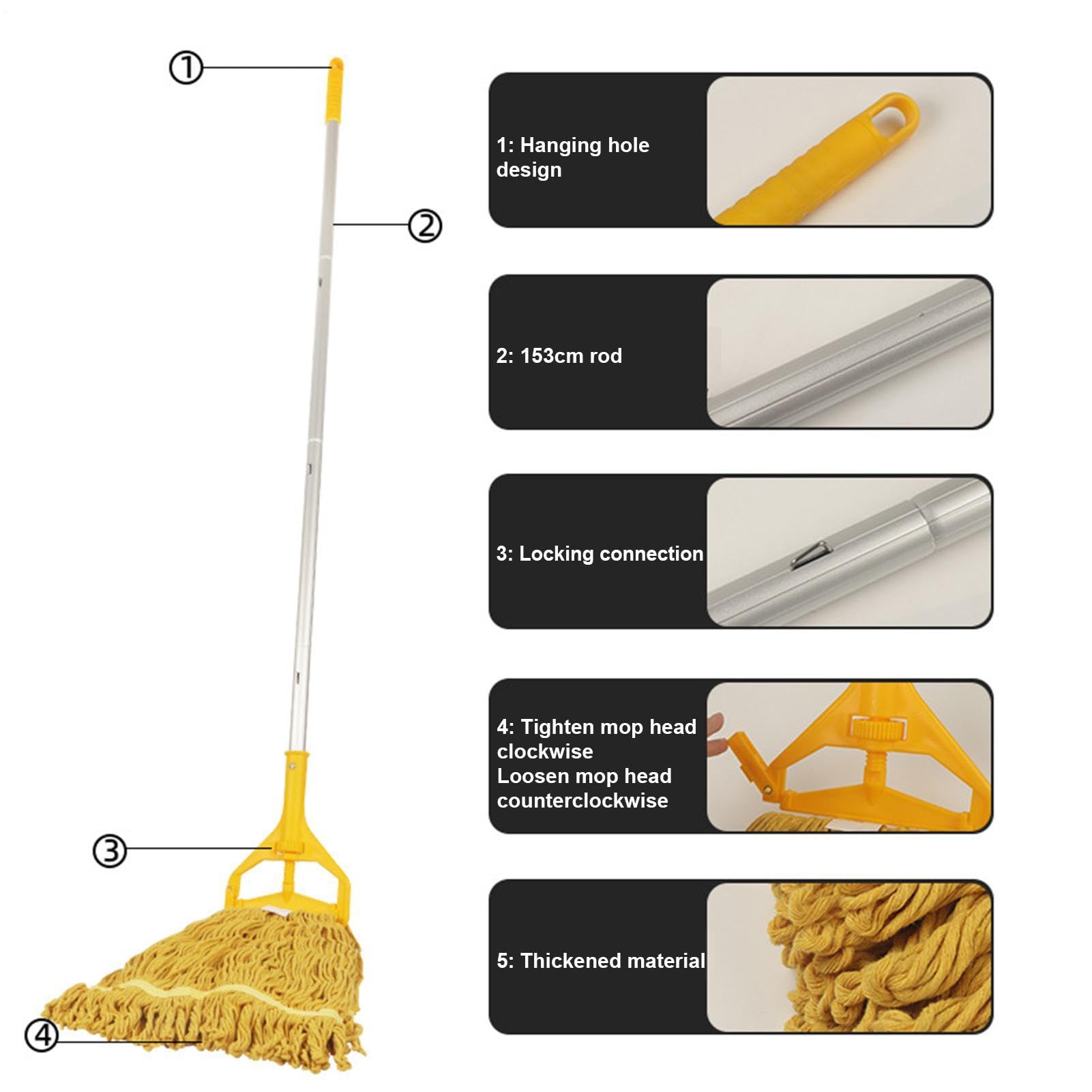 Fregona de Tiras Paño de Barrido Desmontable de 4 Secciones | Fregonas para limpieza de suelos Para Suelos De Madera, Limpieza De Polvo, Hogar, Baño, Cocina, Salón, Dormitorio,