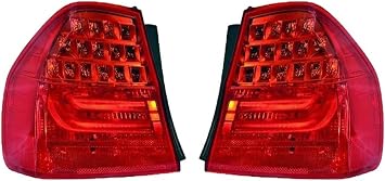 Car LED Rear Tail Lamp Tail Brake Light Back Side Taillights 63217289425 63217289426, Compatible for BMW 3 Series E90 2008 2009 2010 2011 Color 1 Pair