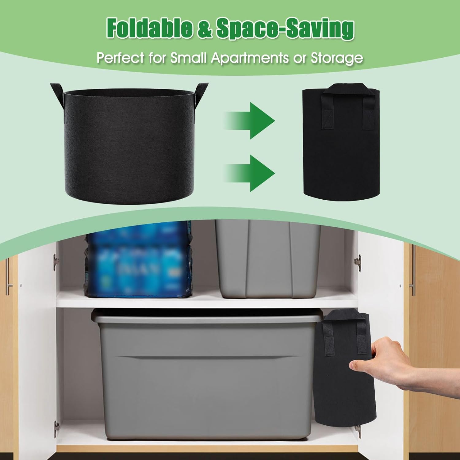 FEED GARDEN 10 Gallon Grow Bags 4 Pack – 300G Thickened Fabric Plant Pots with Reinforced Handles, Breathable Drainage Planters for Vegetables, Tomatoes, Herbs, Indoor & Outdoor Gardening - Image 7