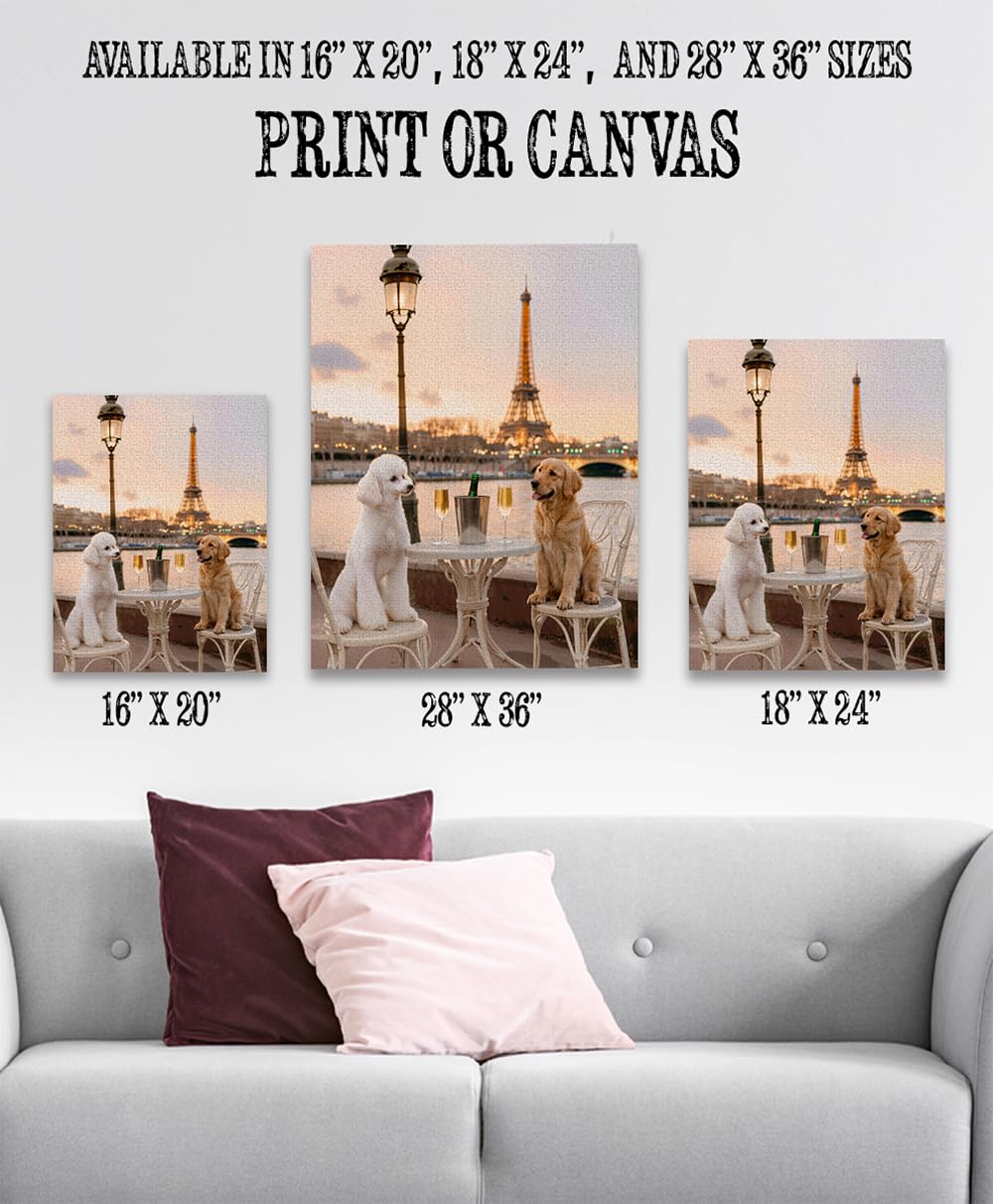 Amazon.com: Champagne for Two in Paris: 18x24 Unframed Print-Cute