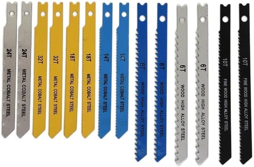 Jig Saw Blades 14pcs Jigsaw Blades Set Jig Saw for Metal Plastic Wood Aluminum Cutting