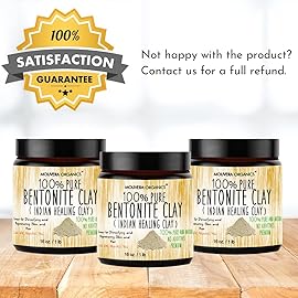 Molivera Organics Premium 1 lb Bentonite Clay Pure, Natural Detoxifying Clay for Face Masks, Hair Care & More - Best Healing Clay - USA Made