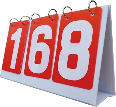 3 Digit Portable Table Top Scoreboard Flipper, Multi Sports Score Flip Scoreboard, Competition Score Board Score Counter Score Reporter for Table Tennis Basketball Football