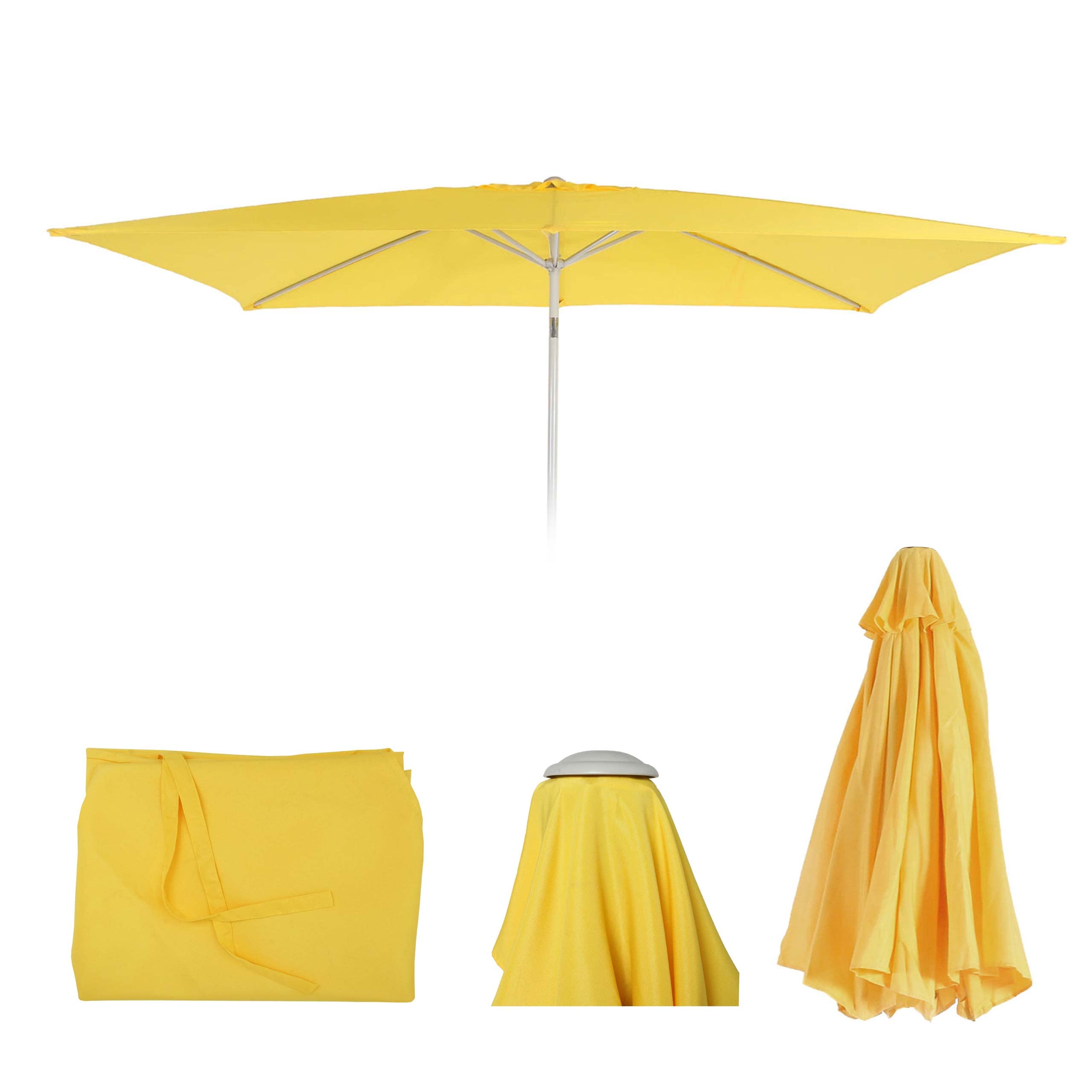 Mendler Zapasowa poszewka na parasol przeciwsłoneczny N23, pokrowiec zastępczy, 2 x 3 m prostokątny materiał/materiał tekstylny 4,5 kg - żółty